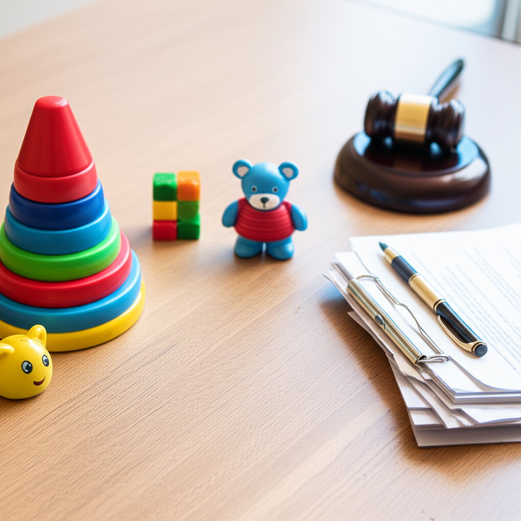 Familia colombiana recibiendo asesoría legal sobre custodia y derechos de los hijos