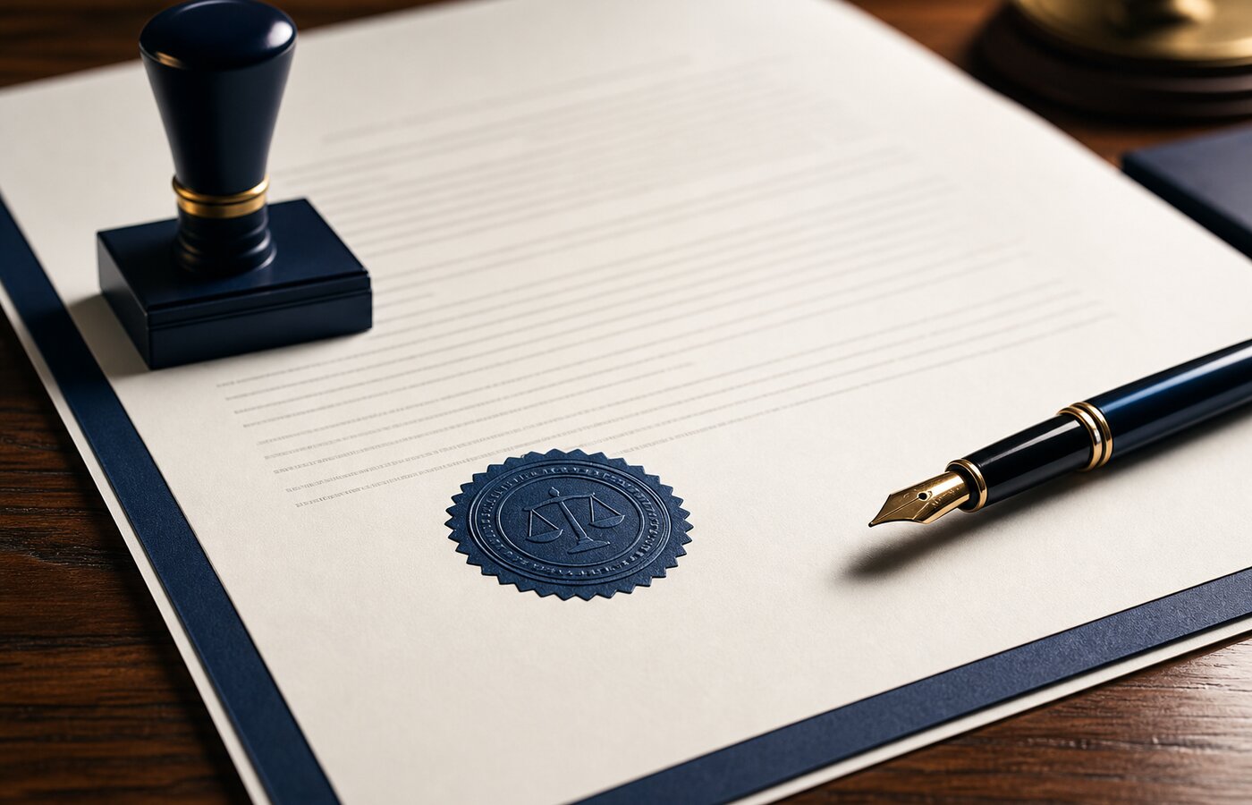Documento legal con sello digital